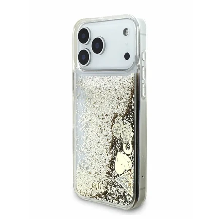 Guess для iPhone 17 Pro чехол Liquid Glitter Charms Hard Gold